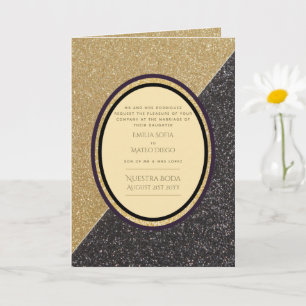 Invitaciones BODA en español de 4pg, Boda negro de