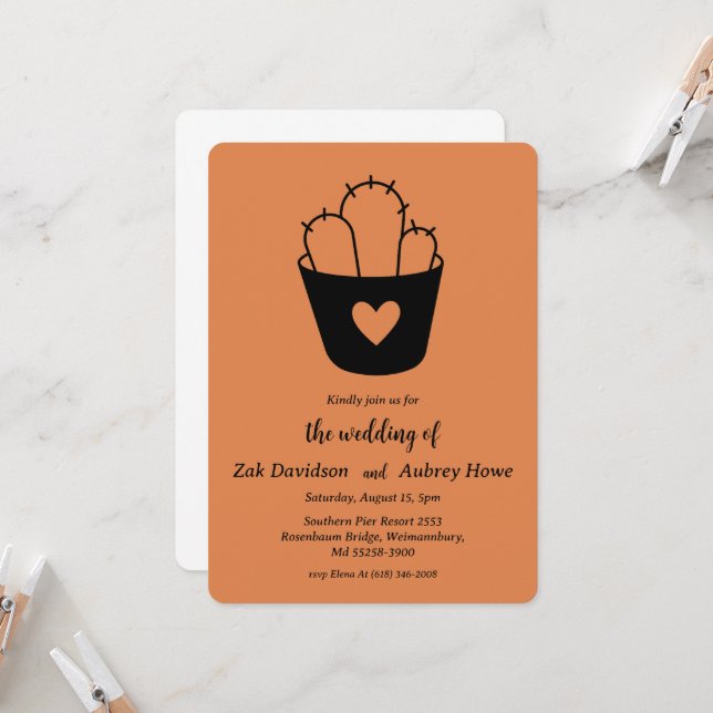 Invitaciones bodas occidentales de boho moderno (Anverso/Reverso In Situ)
