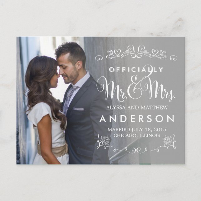 Invitaciones Bodas oficiales - Gris (Anverso)