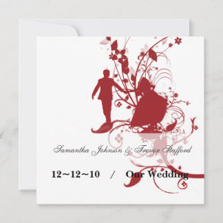 Invitaciones Bodas rojas y blancas