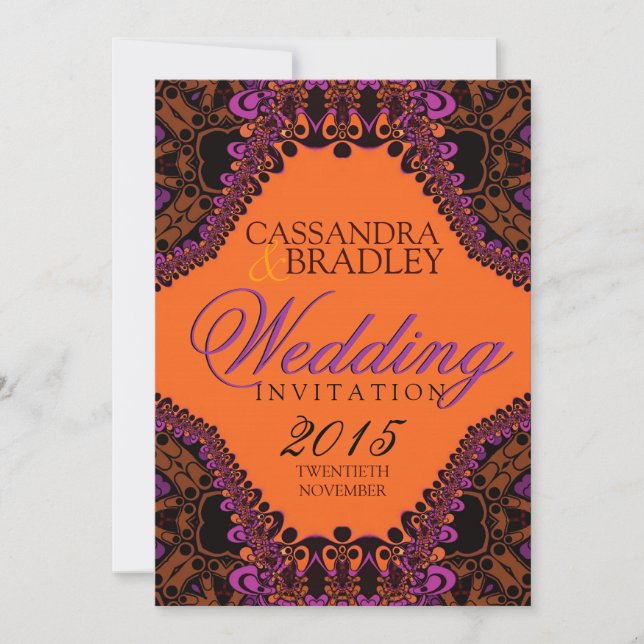 Invitaciones bohemias de matrimonio vibrante de en (Anverso)