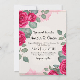invitaciones botánicas de bodas florales de color