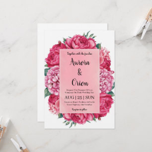 invitaciones botánicas de bodas florales de color