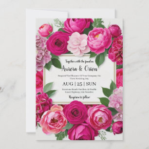invitaciones botánicas de bodas florales de color