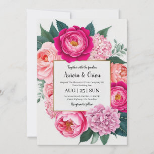 invitaciones botánicas de bodas florales de color