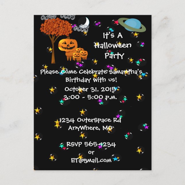 Invitaciones CALABAZAS de HALLOWEEN (Anverso)