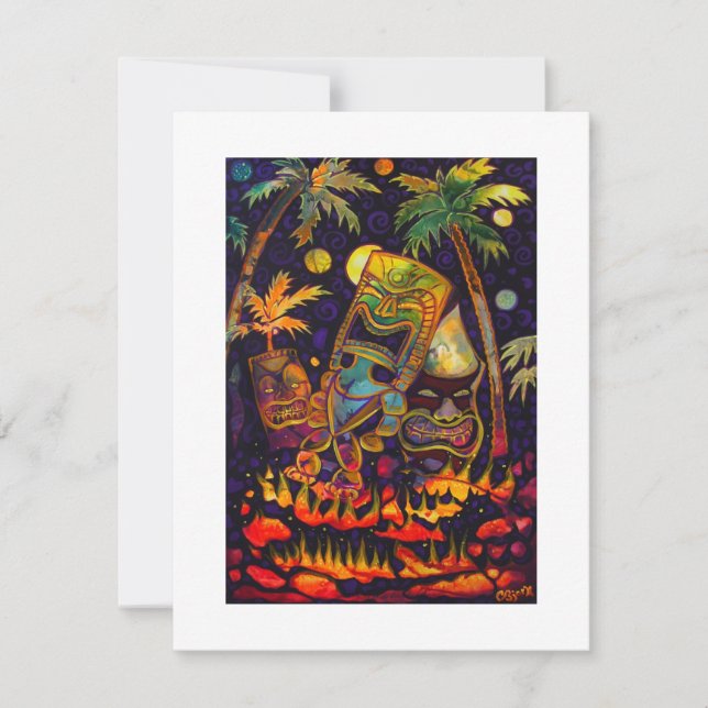 Invitaciones calientes de la lava de Tiki (Anverso)