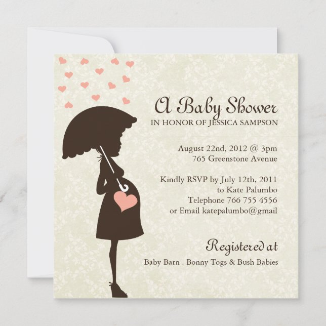 Invitaciones caprichosas de Baby Shower (Anverso)