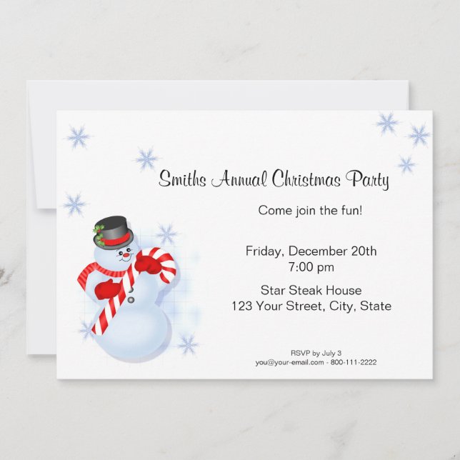Invitaciones caprichosas de la fiesta de Navidad (Anverso)
