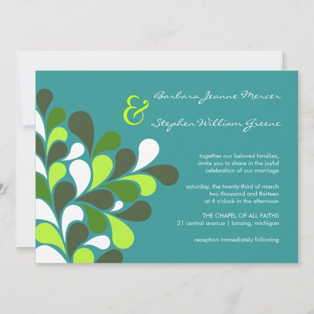 Invitaciones caprichosas modernas de la boda del (Anverso)
