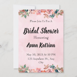 Invitaciones caseras baratas de flores rosadas esp