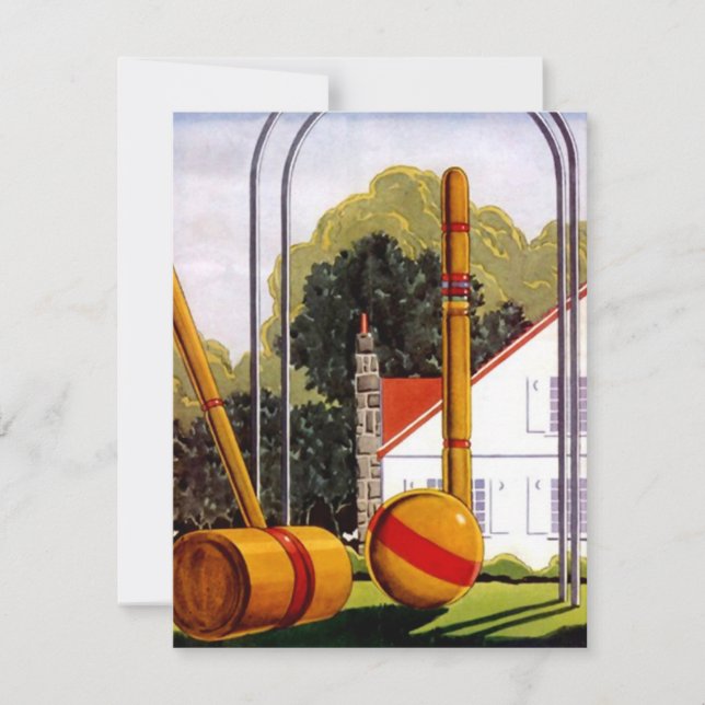 Invitaciones casuales de césped croquet de la Reun (Anverso)