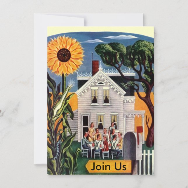 Invitaciones casuales de la celebración de la fami (Anverso)