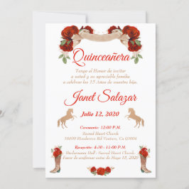 Invitaciones charro Quinceañera Charra Red