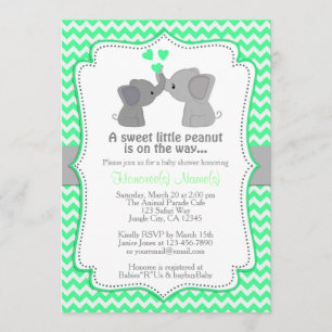 Invitaciones Chev 362 de Baby Shower del elefante