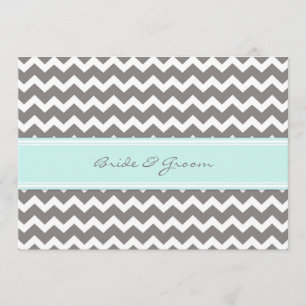 Invitaciones Chevron azul gris de la boda
