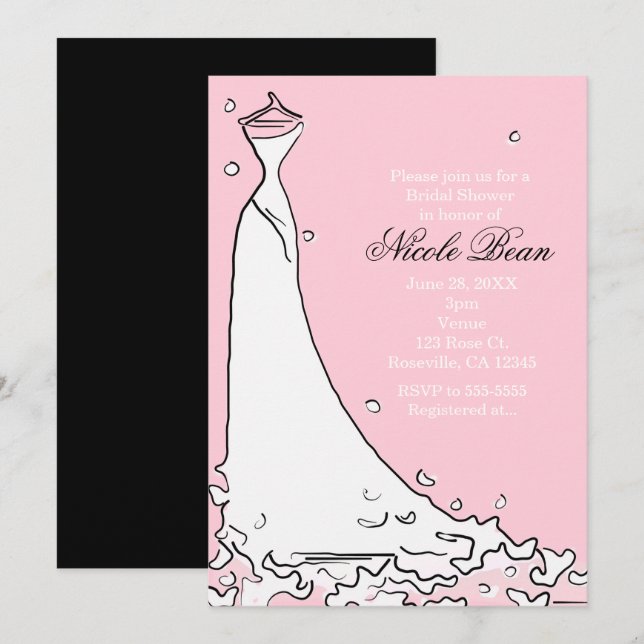 Invitaciones Chic Modernas de Despedida de Soltera (Anverso / Reverso)