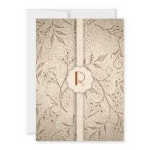 invitaciones clásicas de bodas florales de lujo en