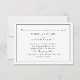 Invitaciones clásicas de casamiento tipográfico si