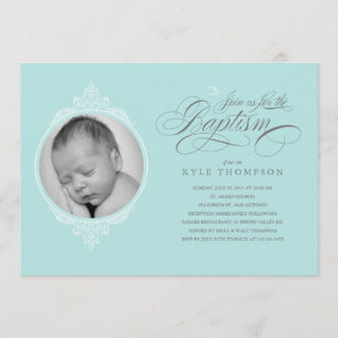 Invitaciones clásicas de la foto del bautismo del