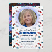 Invitaciones clásicas para el cumpleaños del coche