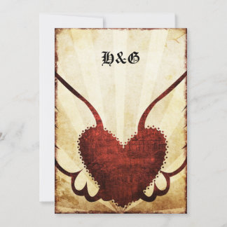 Invitaciones coas alas tatuaje urbano de la boda