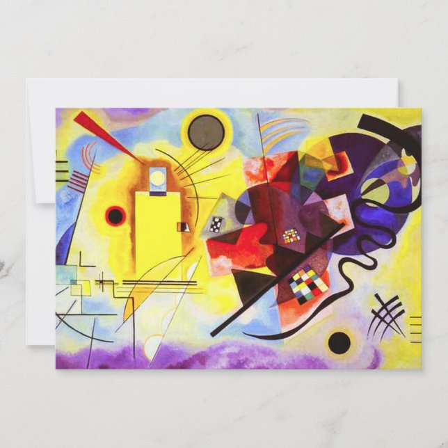 Invitaciones color rojo amarillo kandinsky (Anverso)