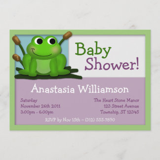 Invitaciones coloridas de Baby Shower del Froggy