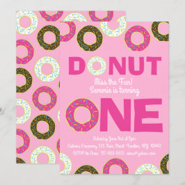 Invitaciones coloridas de Donuts para el primer cu