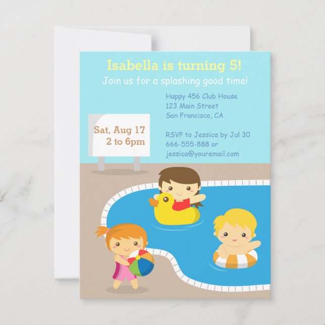 Invitaciones Coloridas para Fiesta de Cumpleaños d (Anverso)