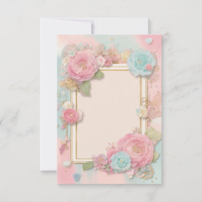 Invitaciones coloridas para parientes y amigos (Anverso)