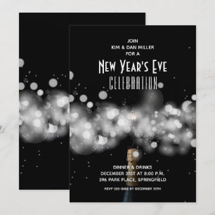 Invitaciones con destellos de Champagne para Noche