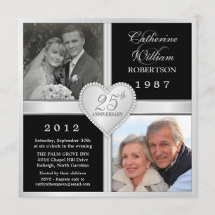 Invitaciones con Foto de Corazones para Bodas de P