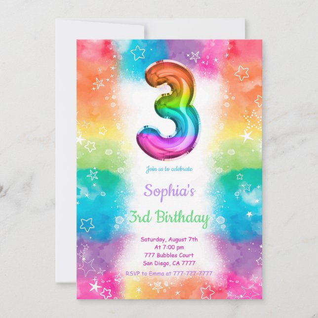 Invitaciones con Globos (Anverso)
