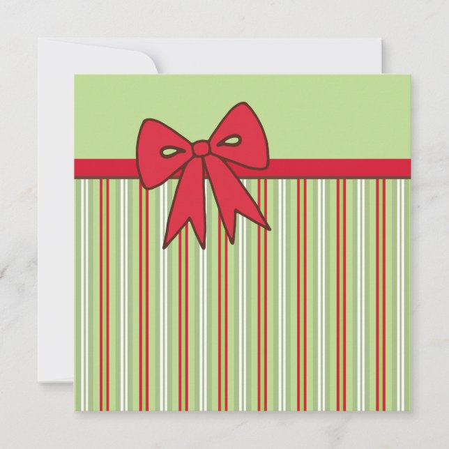 Invitaciones con Lazo de Navidad (Anverso)