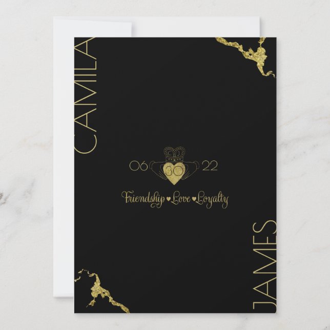 Invitaciones con Monograma de Claddagh (Reverso)