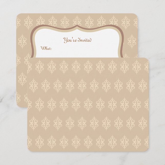Invitaciones con Patrón de Encaje Antiguo (Anverso / Reverso)