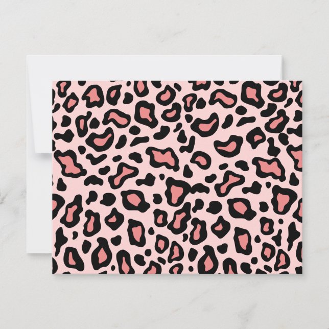 Invitaciones con patrón de leopardo rosa (Anverso)