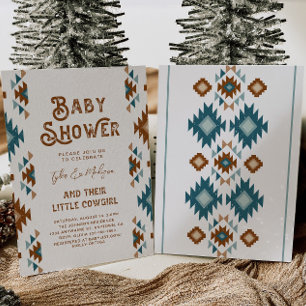 Invitaciones conjuntas para baby shower de vaquera