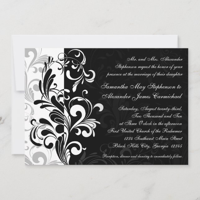 Invitaciones contemporáneas a la boda de nalgas ne (Anverso)