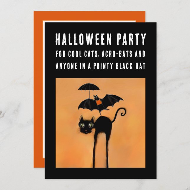 Invitaciones creativas de la fiesta de Halloween (Anverso / Reverso)