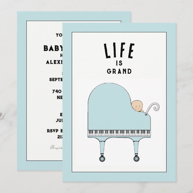 Invitaciones creativas para baby shower (Anverso / Reverso)