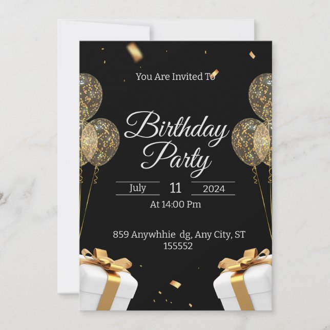 Invitaciones creativas y únicas a la fiesta de cum (Anverso)