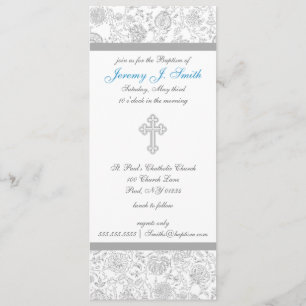 Invitaciones cruzadas elegantes del bautizo del