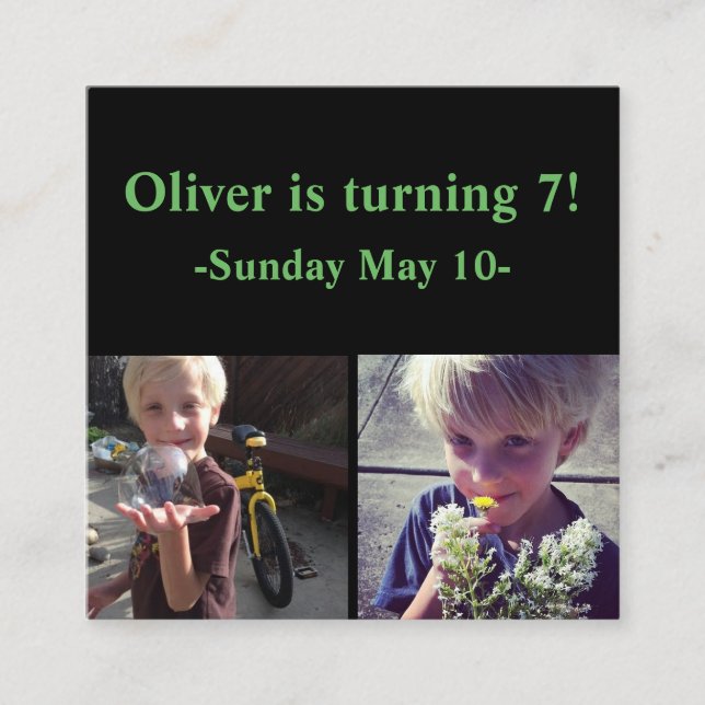 Invitaciones cuadradas de cumpleaños (paquete de 1 (Anverso)