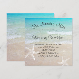Invitaciones cuadradas de desayuno de bodas de pla