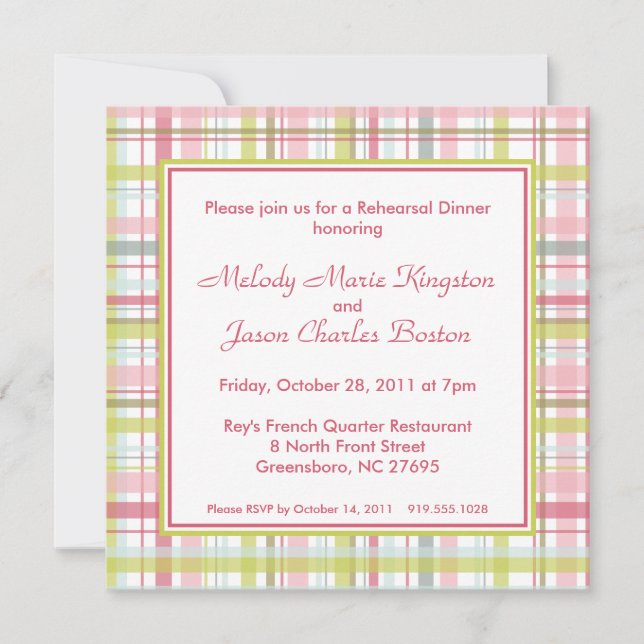 Invitaciones cuadradas de franjas anudadas (Anverso)