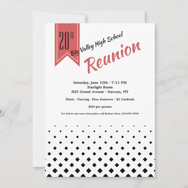 Invitaciones cuadradas de la reunión del modelo (Anverso)