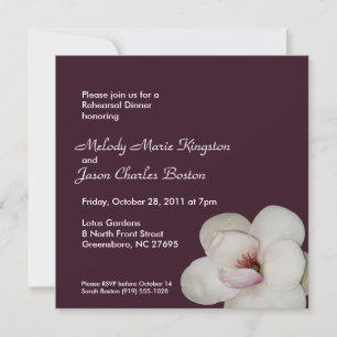 Invitaciones cuadradas oscuras de flores Lotus