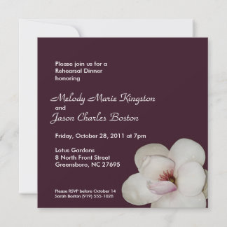 Invitaciones cuadradas oscuras de flores Lotus